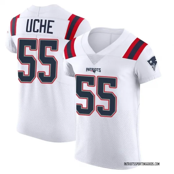 New England Patriots Josh Uche 55 White Vapor Limited Jersey - Bluefink